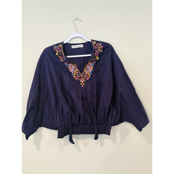 Hanna & Gracie Anthropologie Womens top with embroidered SIZE Small - Picture 2 of 8